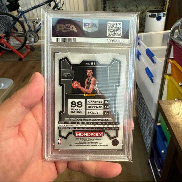Victor Wembanyama - 2023 Prizm Monopoly #81 - Rookie RC - PSA 9 - Picture 2 of 2